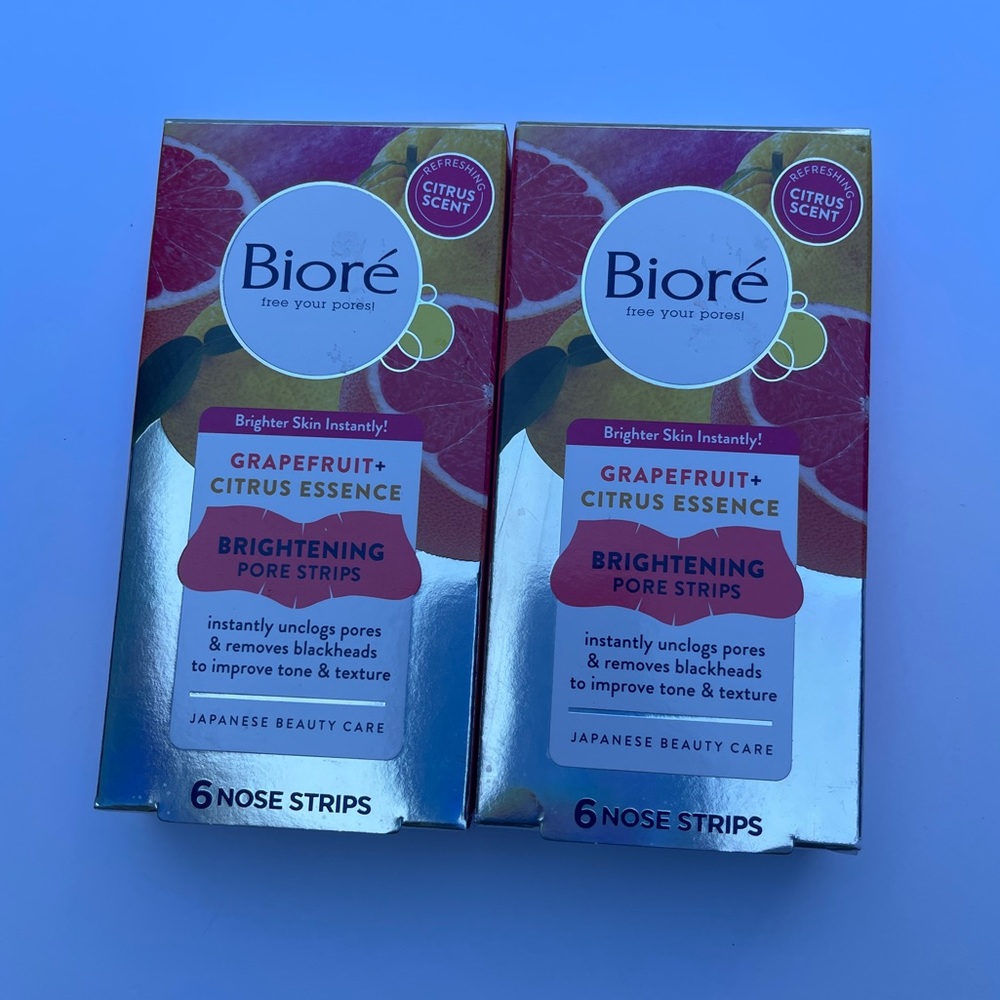 Pack of 2 Bioré grapefruit & citrus essence brightening pore stips
